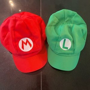 Mario and Luigi costume hats